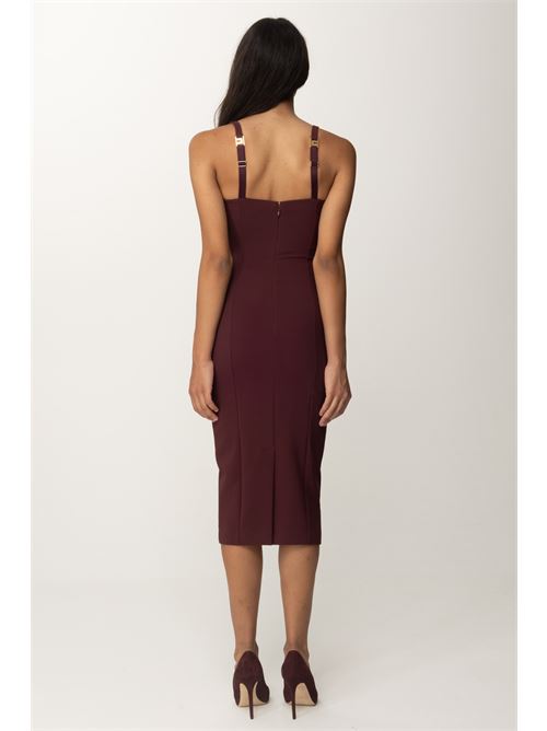 Cup-cut stretch crepe midi dress ELISABETTA FRANCHI | AB71146E2.CG3